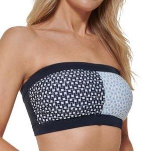 Tommy Hilfiger Iconic Colorblock Bandeau Bikini Top Size Medium